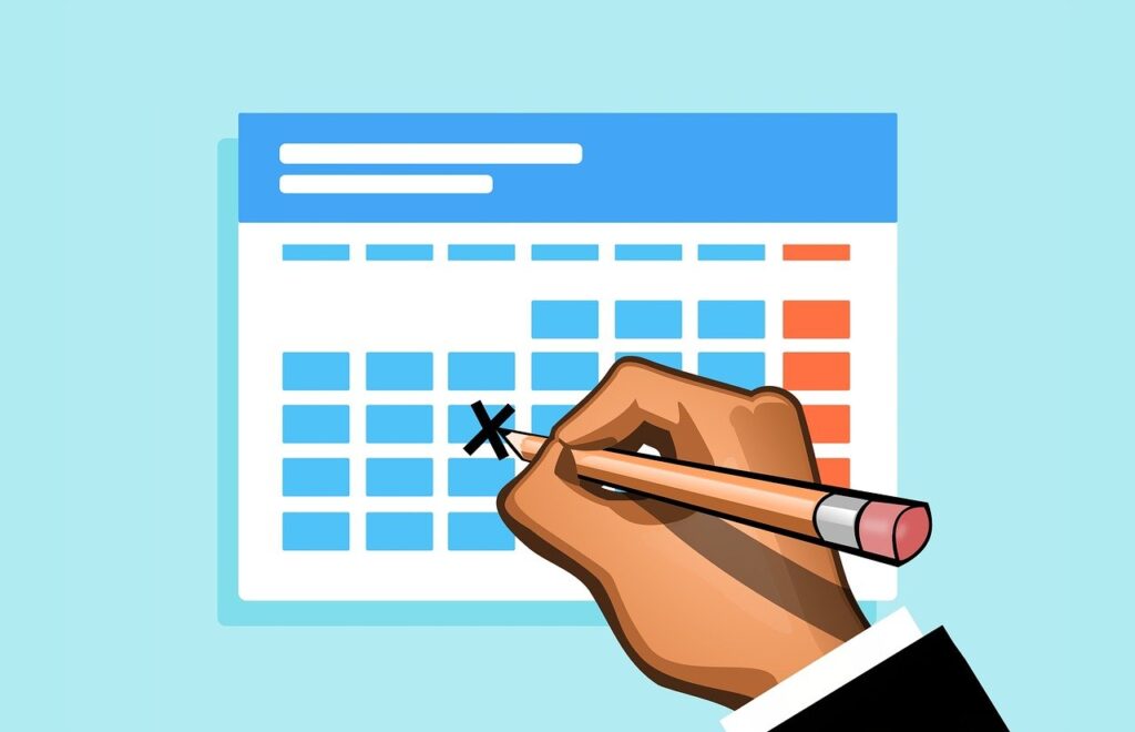 Time blocking on a calendar
