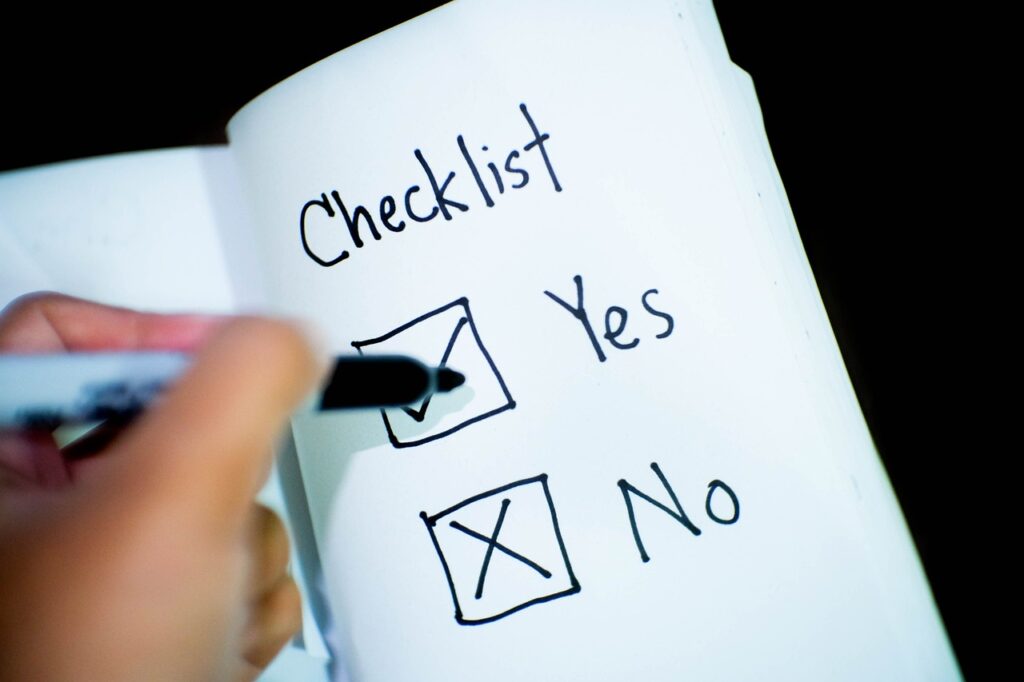 Daily Checklist being reviewed and ticked